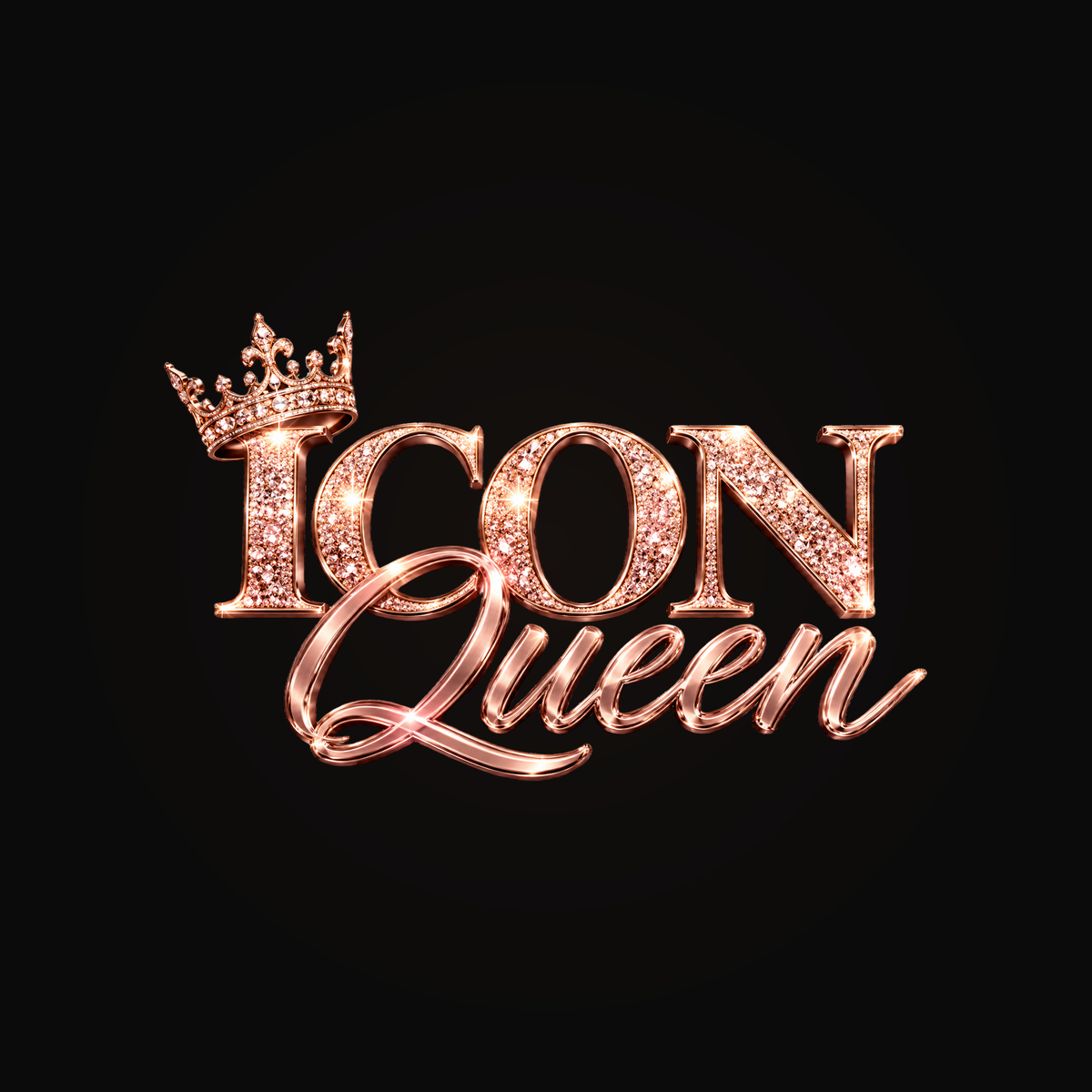 Official ICON Queen crowned rose-gold logo