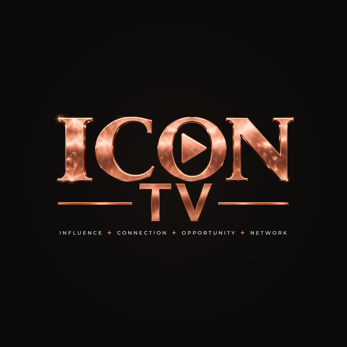 Official ICON TV rose-gold logo