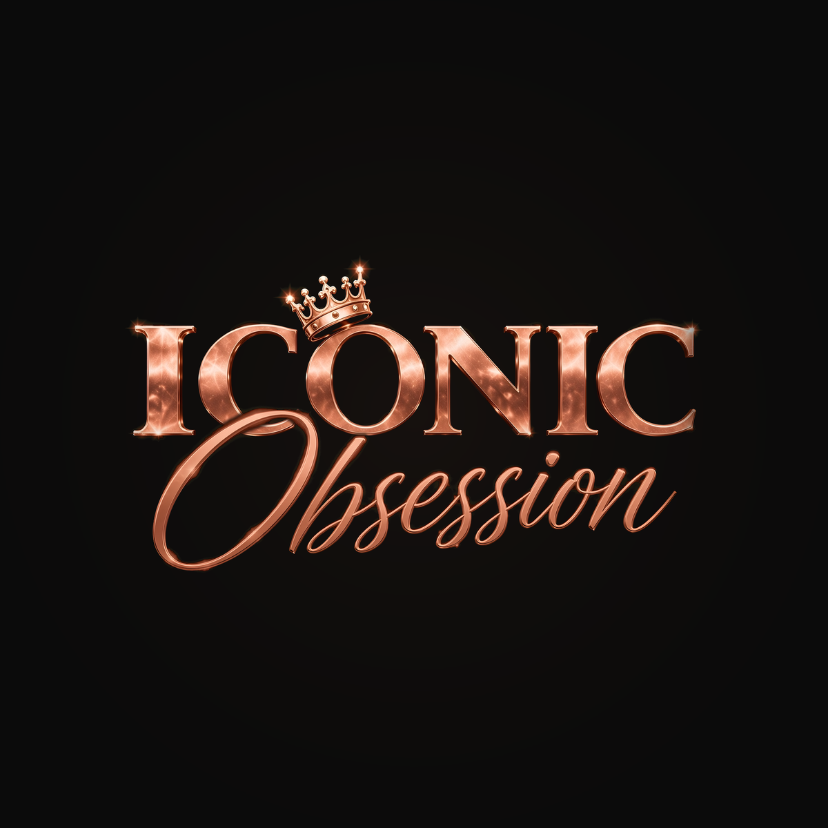 ICONIC Obsession New Arrivals, crowned rose-gold logo on black