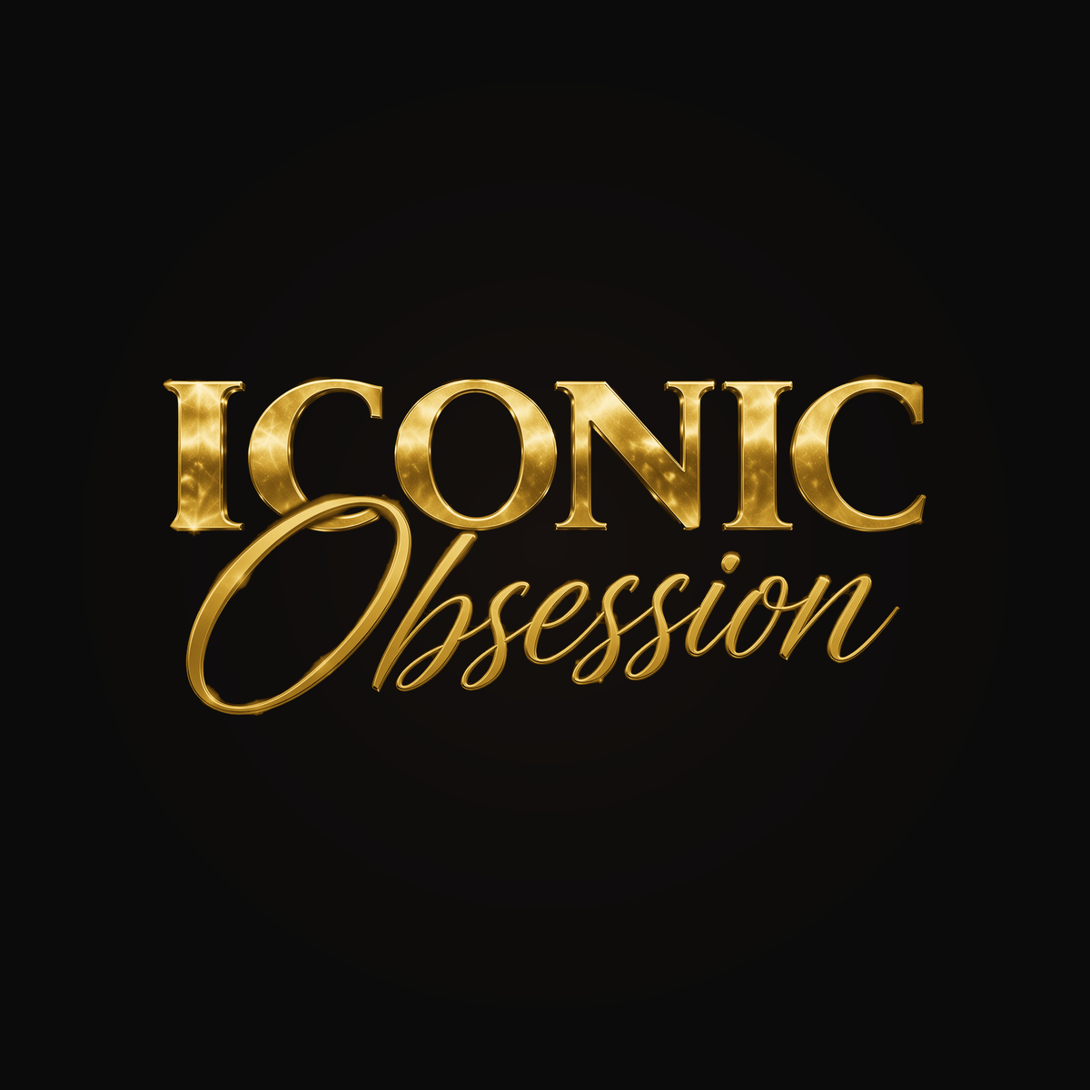 ICONIC Obsession men's collection, yellow-gold logo on black