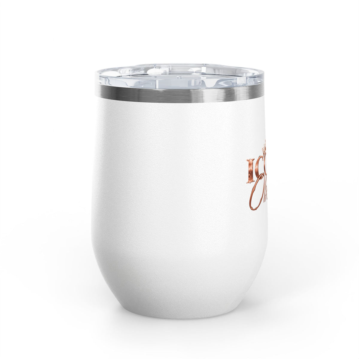 ICONIC Obsession Wine Tumbler, in white, side view