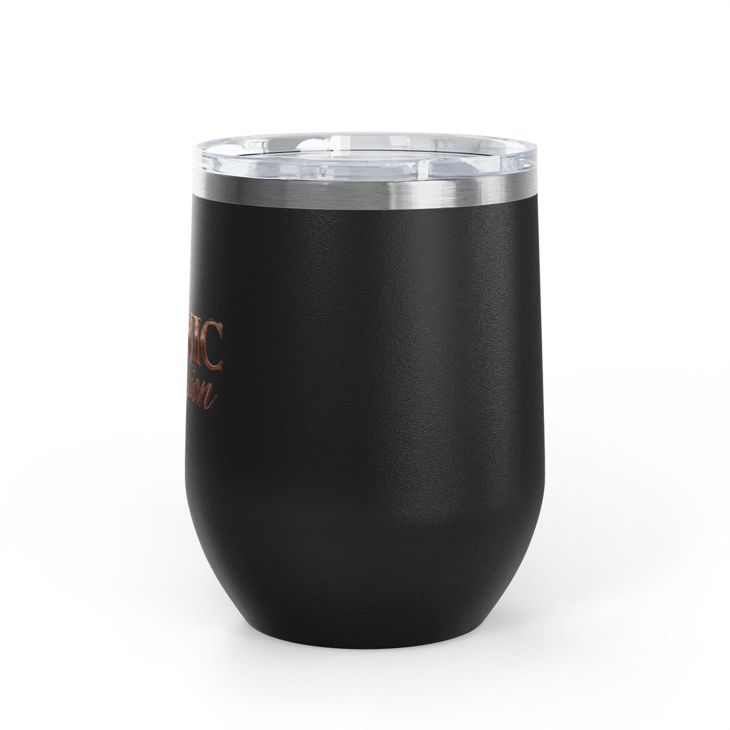 ICONIC Obsession Wine Tumbler, in black, side view