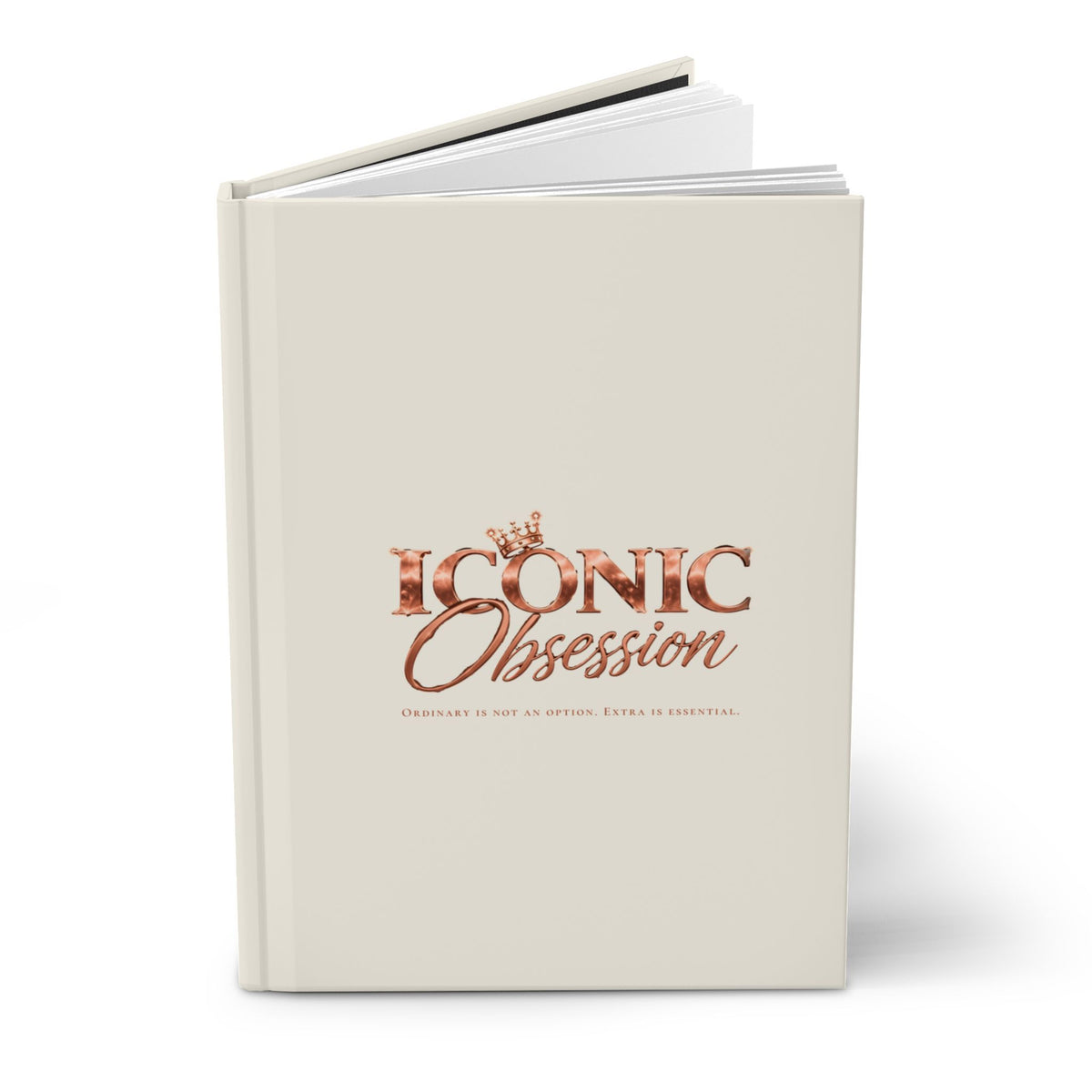 ICONIC Obsession Classic Journal – Ivory, standing, slightly open