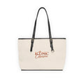 ICONIC Obsession Signature Tote in ivory, front view with rose-gold crown logo and black handles