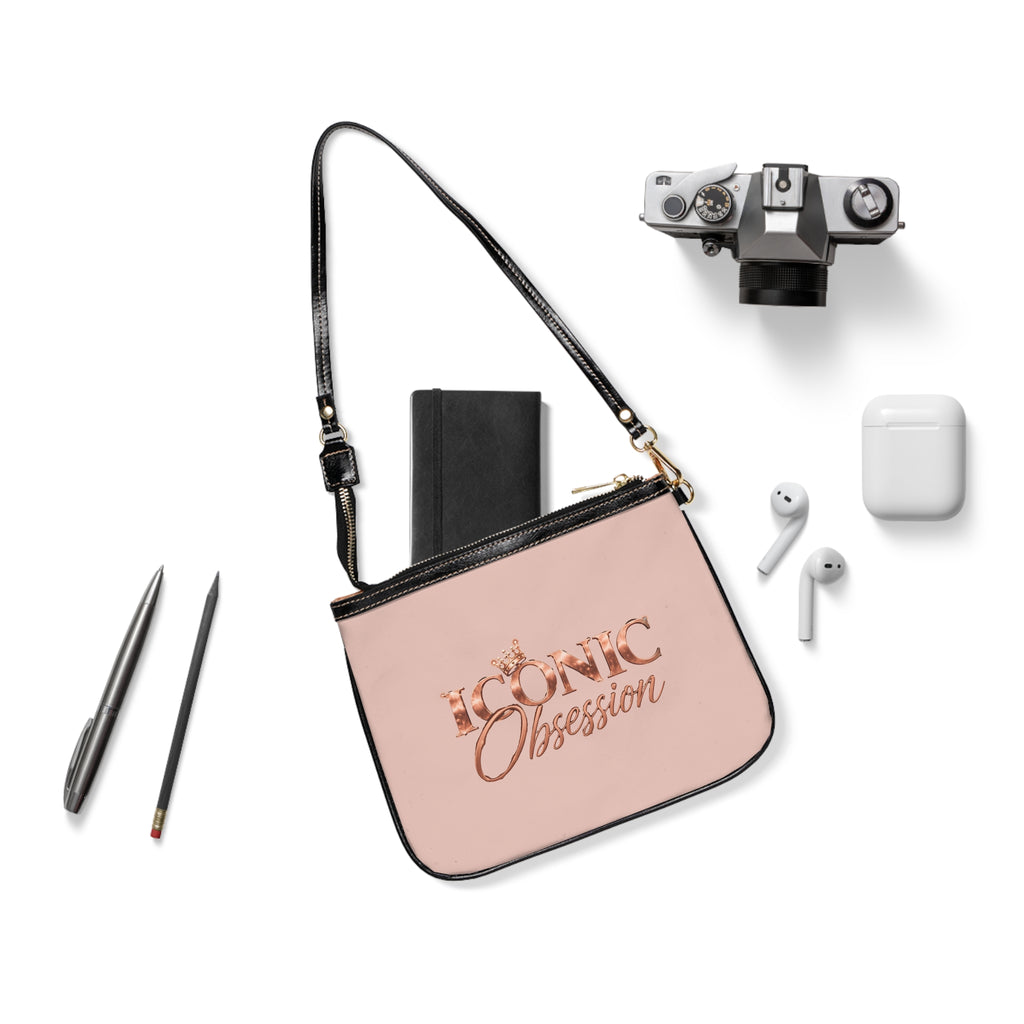 ICONIC Obsession Petite Shoulder Bag in blush, styled flat lay