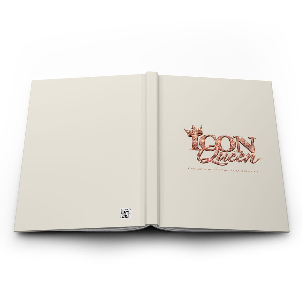 ICON Queen Classic Journal – Ivory, open flat, full wraparound cover