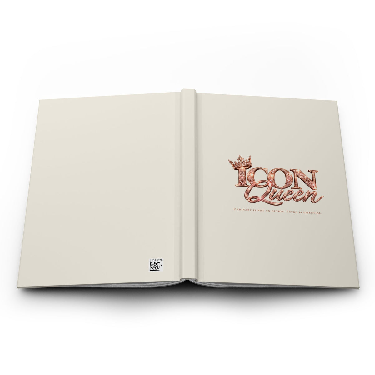 ICON Queen Classic Journal – Ivory, open flat, full wraparound cover