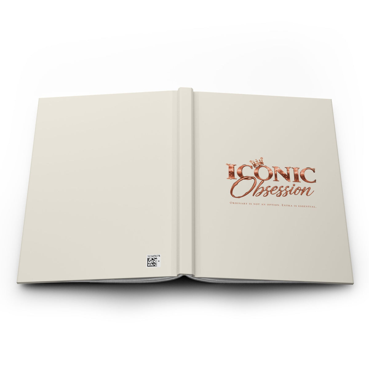 ICONIC Obsession Classic Journal – Ivory, open flat, full wraparound cover