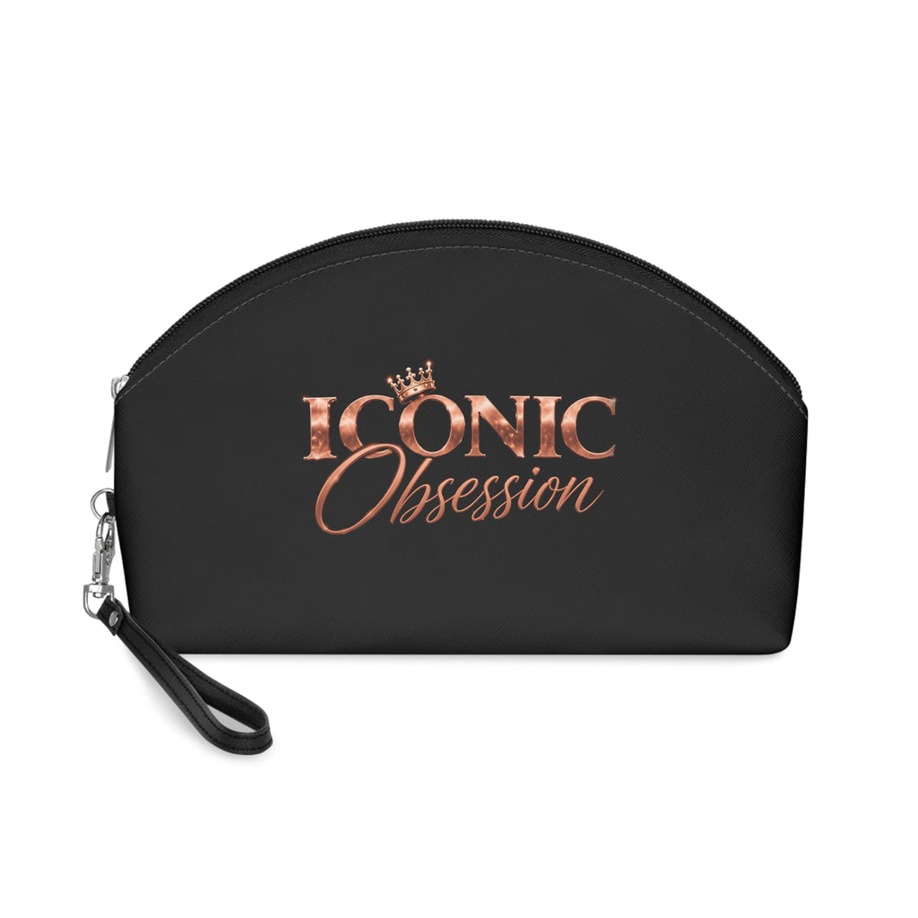 ICONIC Obsession Makeup Bag, front view with crowned rose-gold logo
