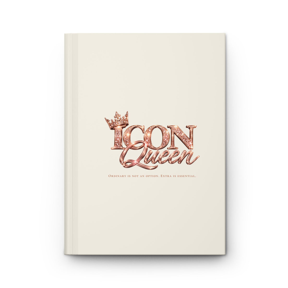 ICON Queen Classic Journal – Ivory, front cover with crowned rose-gold ICON Queen logo