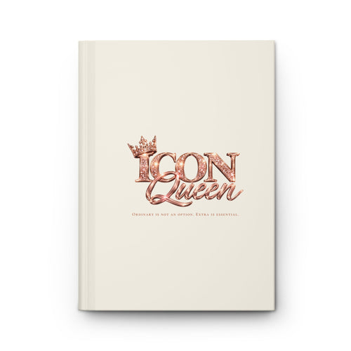 ICON Queen Classic Journal – Ivory, front cover with crowned rose-gold ICON Queen logo