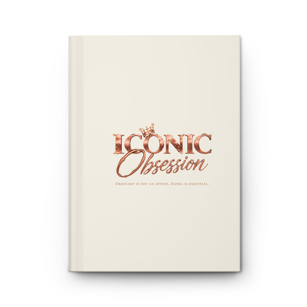 ICONIC Obsession Classic Journal – Ivory, front cover with crowned rose-gold logo