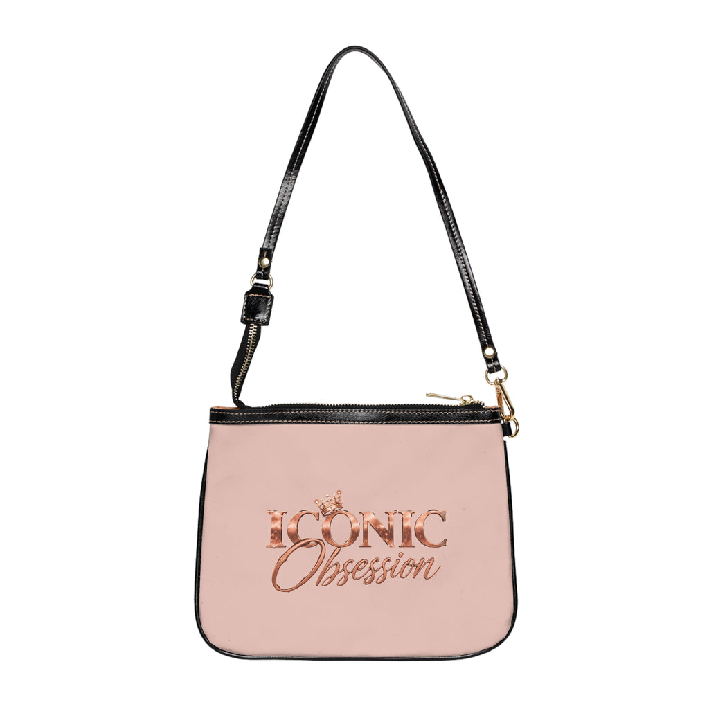 ICONIC Obsession Petite Shoulder Bag in blush, front view with rose-gold crown logo