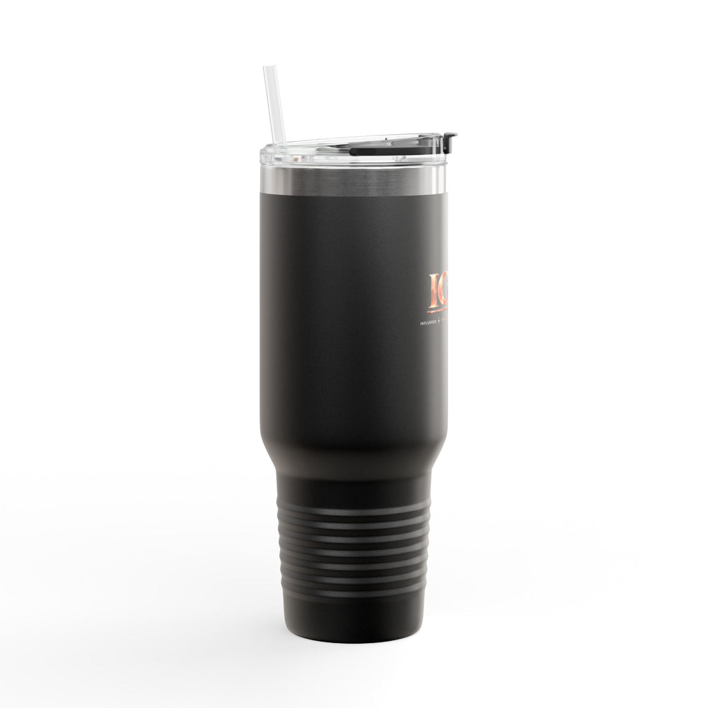 ICON TV 40 oz Travel Tumbler, in black, side view