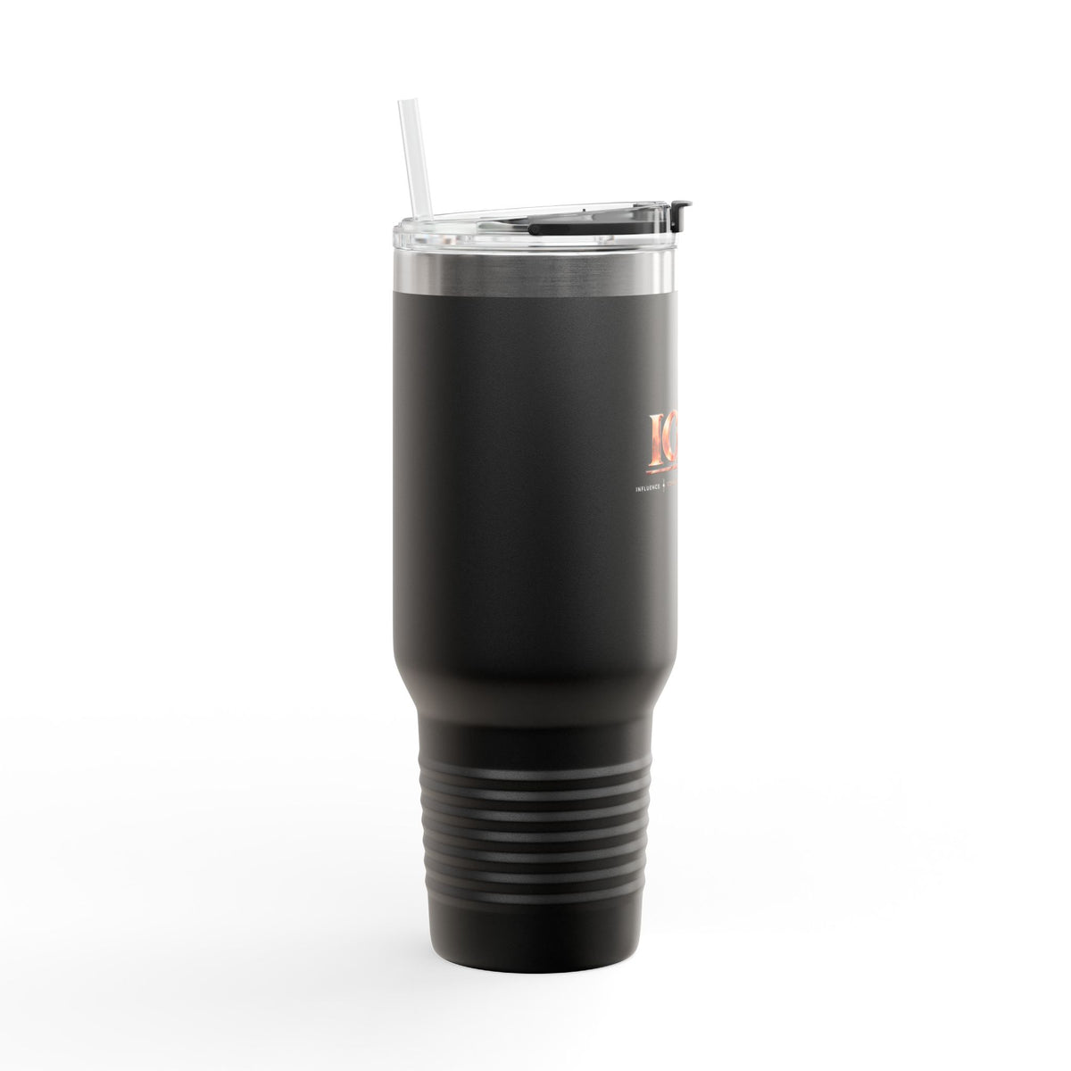 ICON TV 40 oz Travel Tumbler, in black, side view