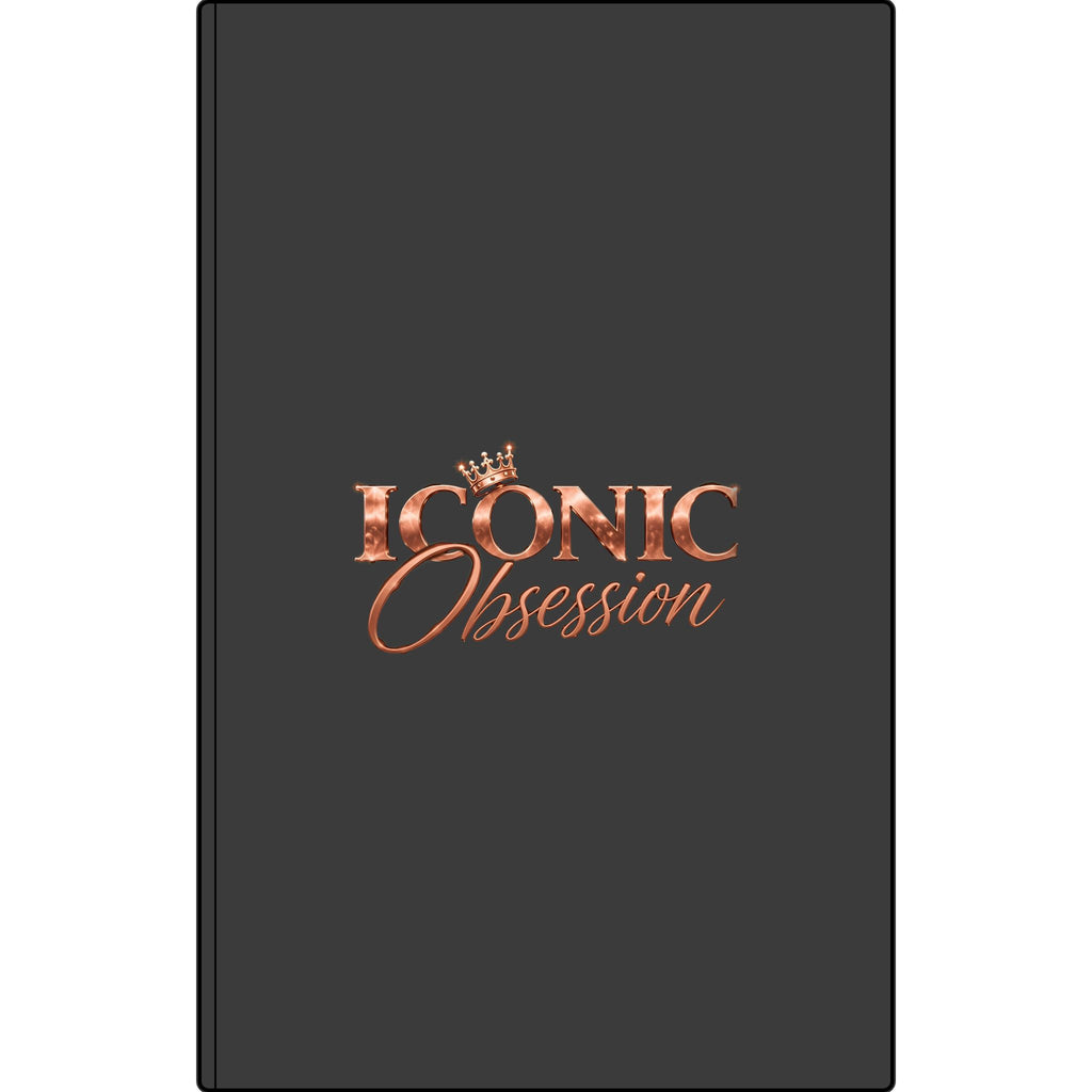 ICONIC Obsession Signature Journal, front cover with engraved ICONIC Obsession crown logo