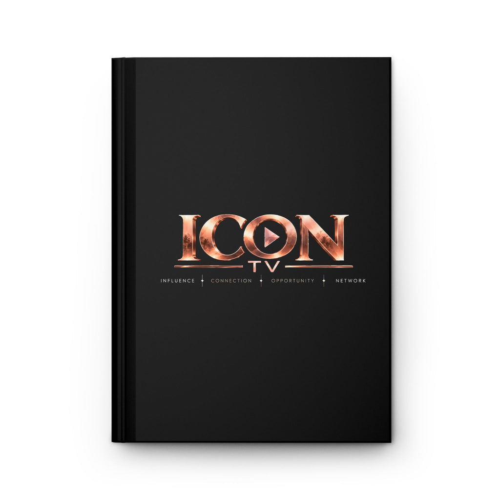 ICON TV Classic Journal, front cover with rose-gold ICON TV logo and tagline