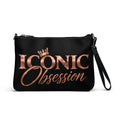 ICONIC Obsession Crossbody in black, front view with rose-gold logo