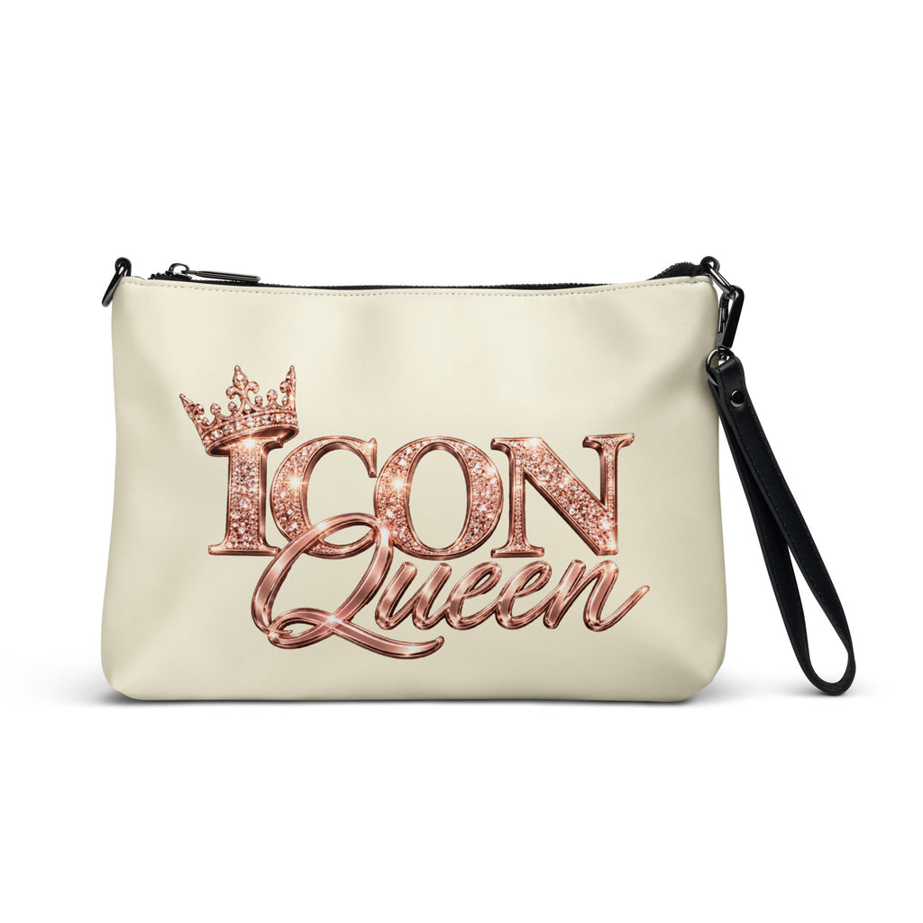 ICON Queen Ivory Crossbody in ivory, front view with rose-gold logo