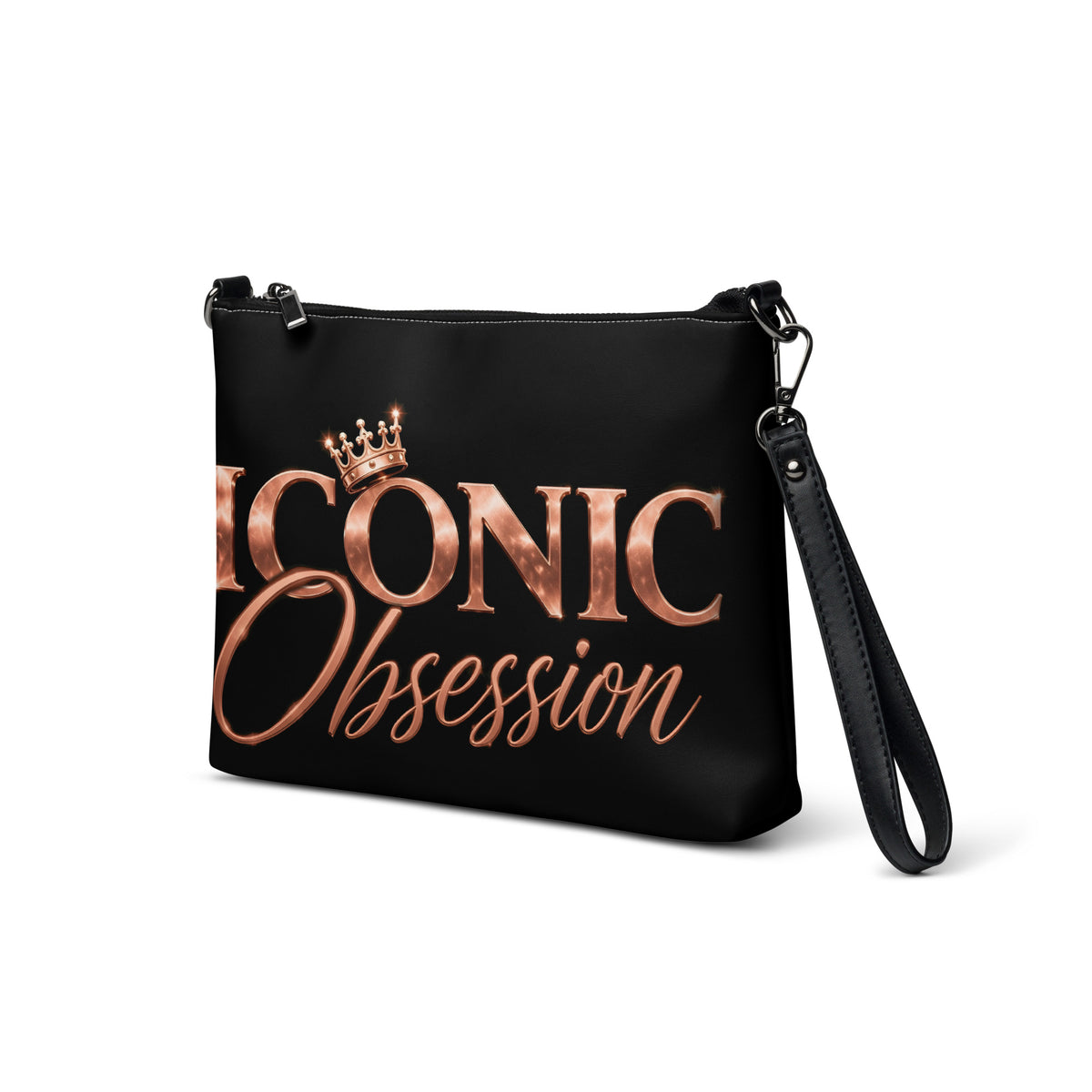 ICONIC Obsession Crossbody in black, angled front view