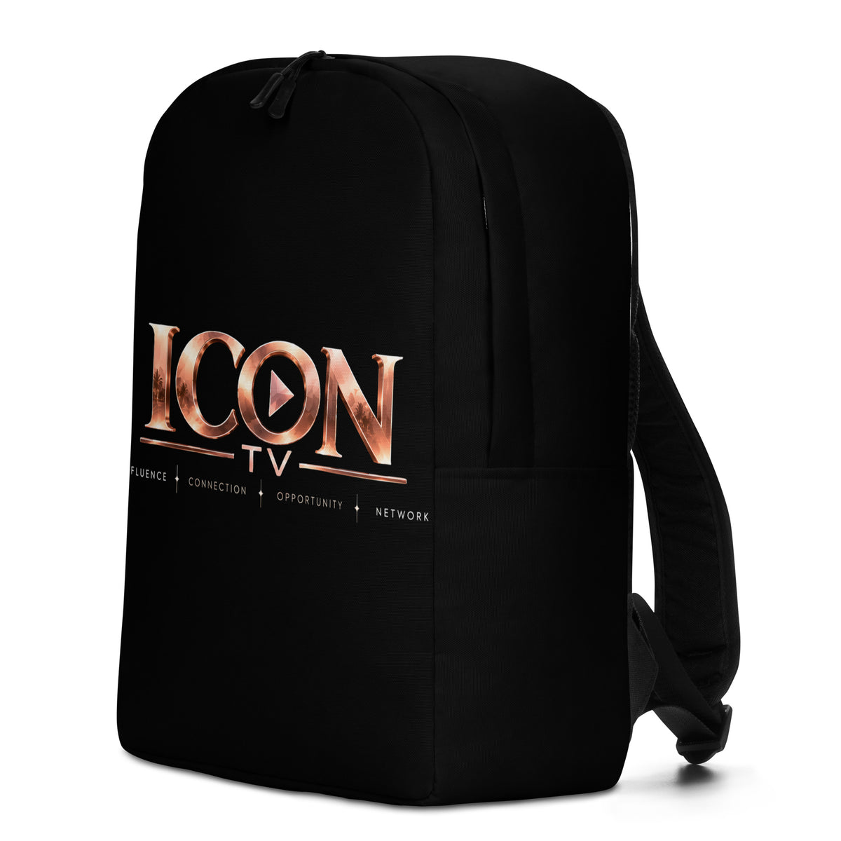 ICON TV Backpack in black, left side view