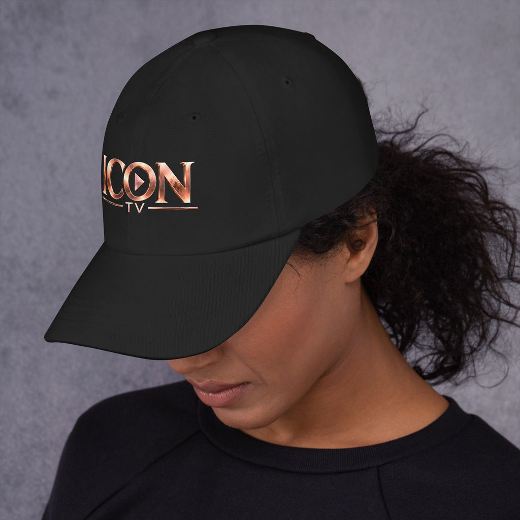 ICON TV Hat in black, left side view