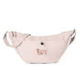 ICON Queen Crossbody Bag in soft pink, front view with rose-gold logo