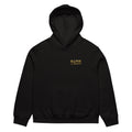 ICONIC Obsession Men's Signature Hoodie in black, front view with gold left-chest logo