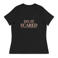 Do It Scared Tee – Couture in black, front view with rose-gold Do It Scared lettering