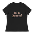 Do It Scared Tee – Couture Script in black, front view with rose-gold Do It Scared lettering