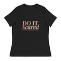 Do It Scared Tee – Statement in black, front view with rose-gold Do It Scared lettering