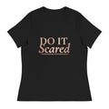 Do It Scared Tee – Statement Garamond in black, front view with rose-gold Do It Scared lettering