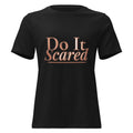 Do It Scared Tee – Statement Script in black, front view with rose-gold Do It Scared lettering