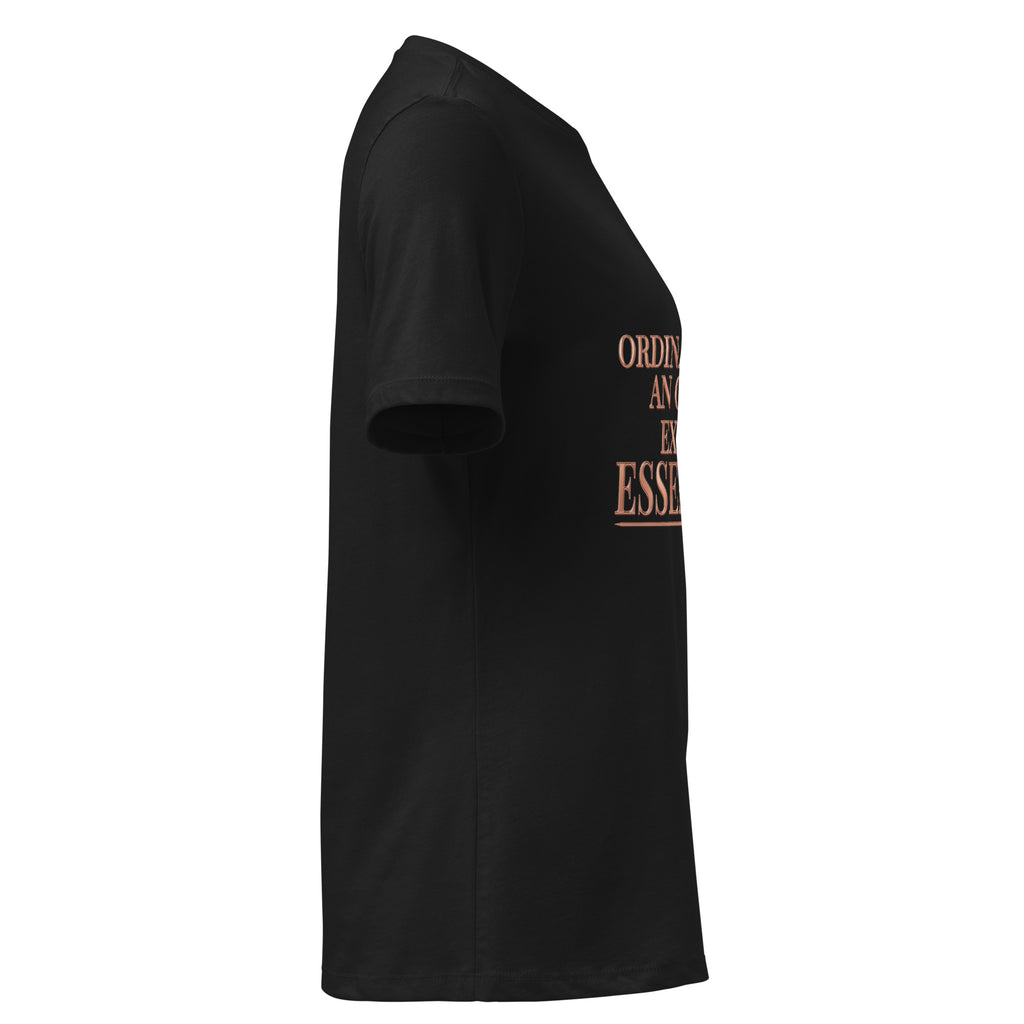 Ordinary Is Not an Option Tee in black, right side view