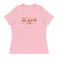 ICON TV Tee in pink, front view with rose-gold logo